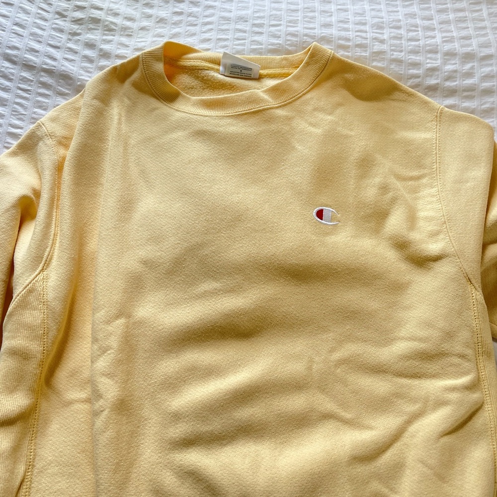 yellow champion hoodie